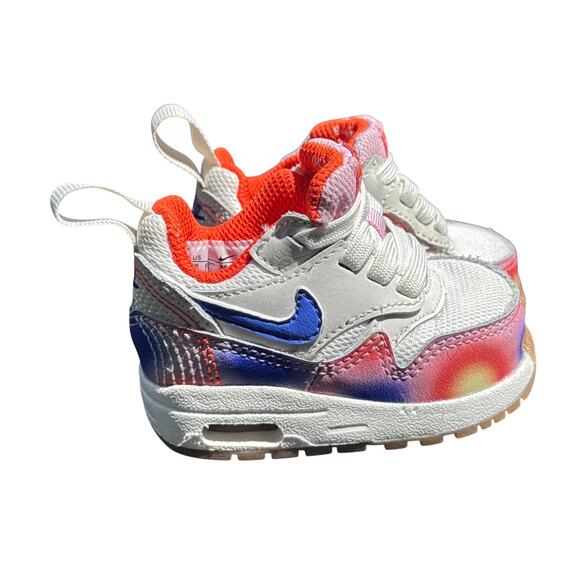 Nike Air Max 1‎ SE EasyOn Toddler Shoes US 2C Multi Round Toe Lace Up FN7288-100 - Picture 1 of 9
